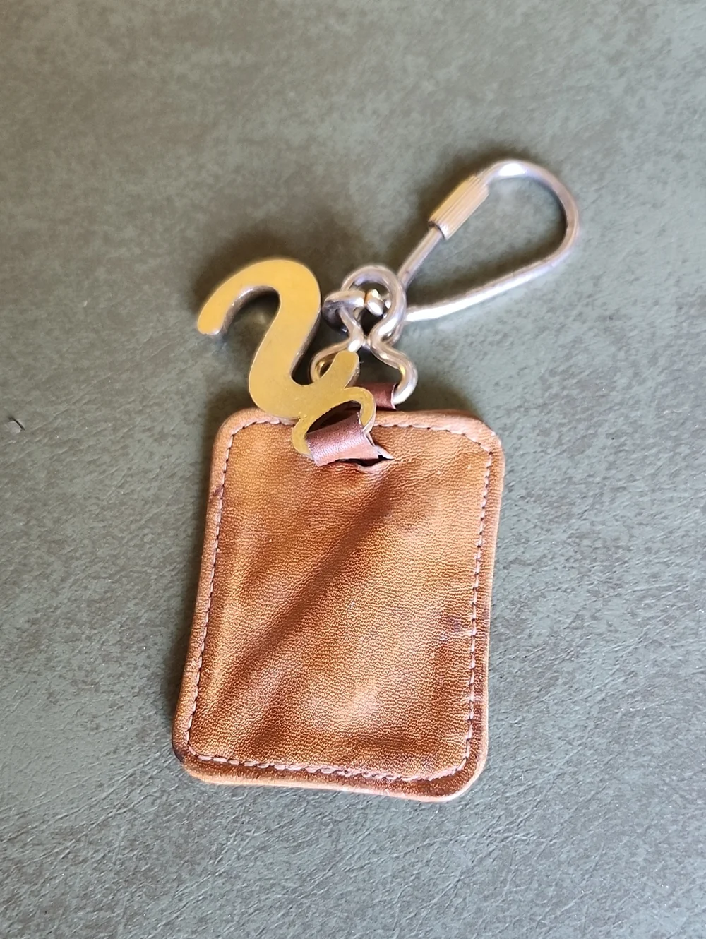 Vintagr Cowhide Keychain With S And Zipper For Maybe An Aldi Quarter